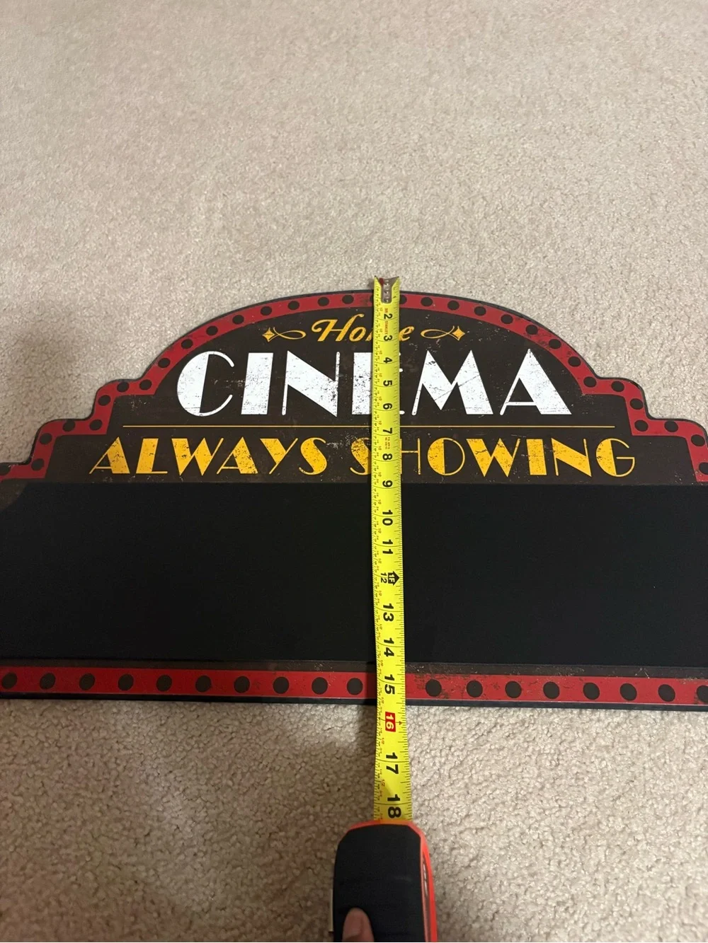 Home Cinema Always Showing Wall Sign - Red and Black